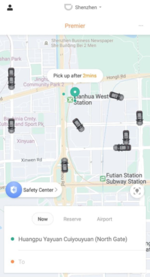 didi china mobile app pickup drop off location
